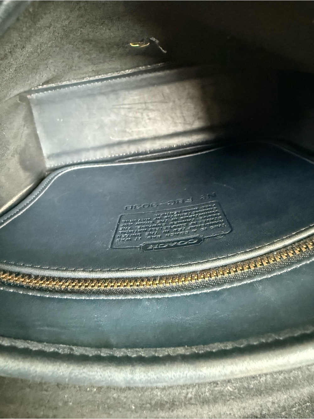VINTAGE Coach Shelburne Flap 9038 Navy Blue Leather Crossbody + Dust Bag - MINT - Picture 10 of 14